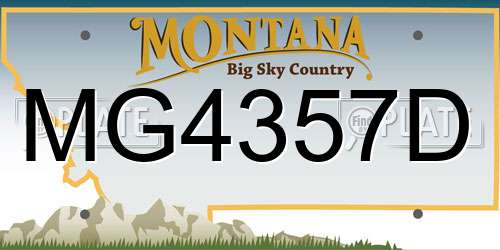 MG4357D Montana License Plate