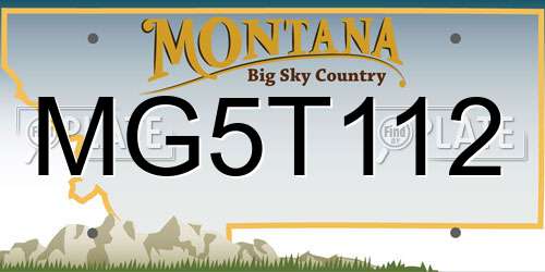 MG5T112 Montana License Plate
