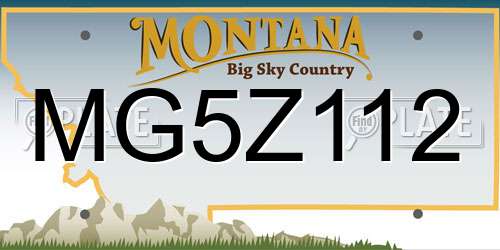 MG5Z112 Montana License Plate
