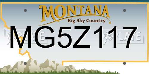 MG5Z117 Montana License Plate