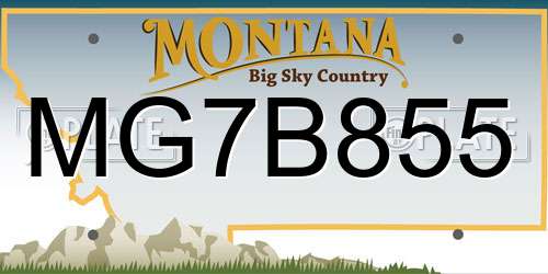 MG7B855 Montana License Plate