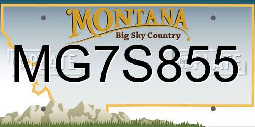 MG7S855 Montana License Plate