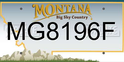MG8196F Montana License Plate