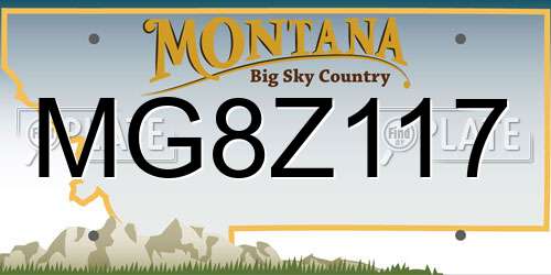 MG8Z117 Montana License Plate