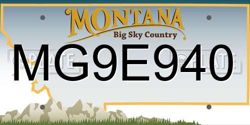 MG9E940 Montana License Plate