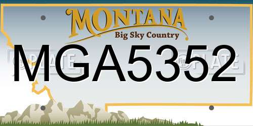 MGA5352 Montana License Plate