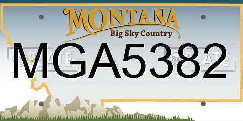 MGA5382 Montana License Plate