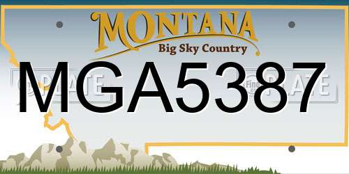 MGA5387 Montana License Plate