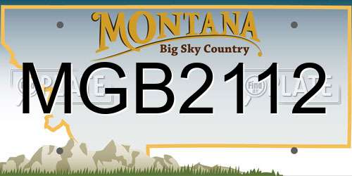 MGB2112 Montana License Plate