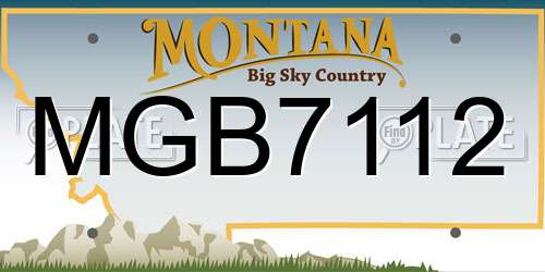 MGB7112 Montana License Plate