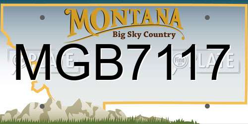 MGB7117 Montana License Plate