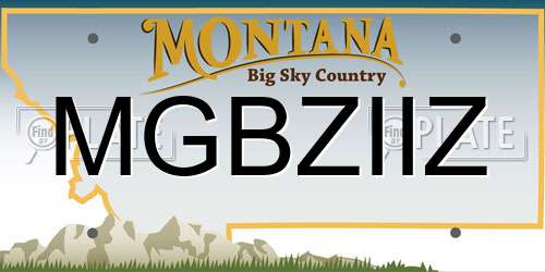 MGBZIIZ Montana License Plate