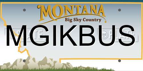 MGIKBUS Montana License Plate