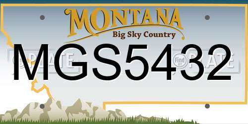 MGS5432 Montana License Plate