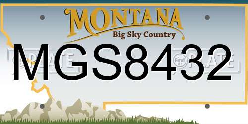 MGS8432 Montana License Plate