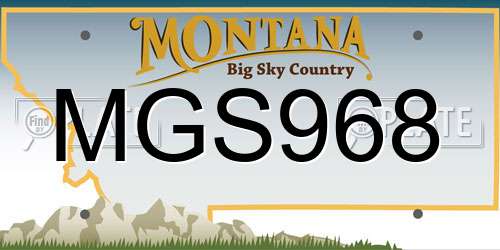 MGS968 Montana License Plate