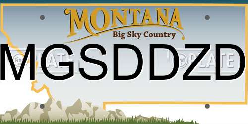 MGSDDZD Montana License Plate