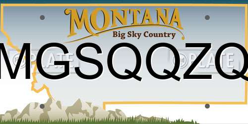 MGSQQZQ Montana License Plate