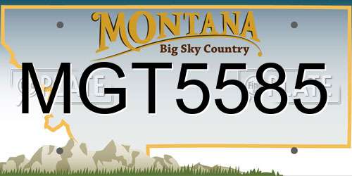 MGT5585 Montana License Plate