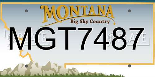 MGT7487 Montana License Plate