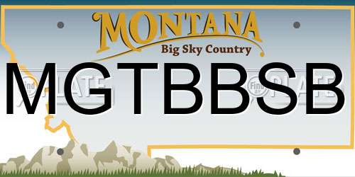 MGTBBSB Montana License Plate