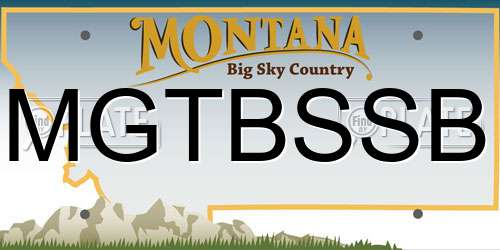 MGTBSSB Montana License Plate