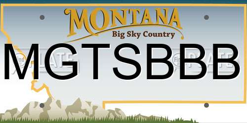 MGTSBBB Montana License Plate