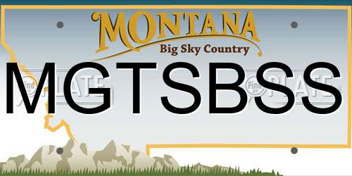 MGTSBSS Montana License Plate