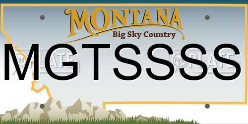 MGTSSSS Montana License Plate