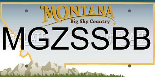 MGZSSBB Montana License Plate