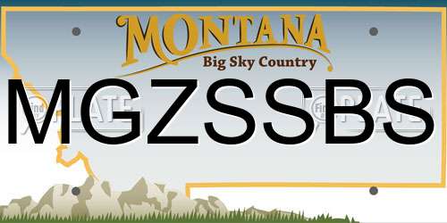 MGZSSBS Montana License Plate