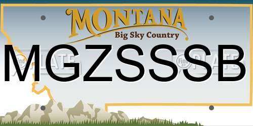 MGZSSSB Montana License Plate