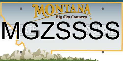 MGZSSSS Montana License Plate