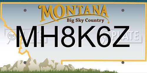MH8K6Z Montana License Plate