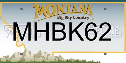 MHBK62 Montana License Plate