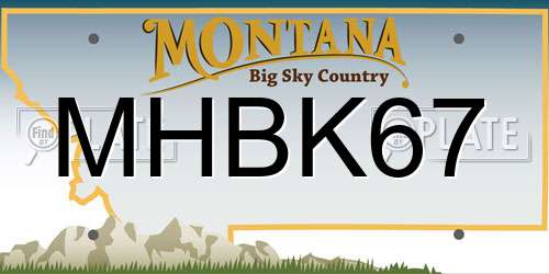 MHBK67 Montana License Plate