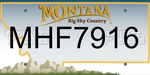 MHF7916 Montana License Plate