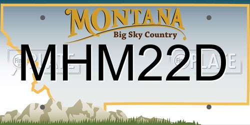 MHM22D Montana License Plate