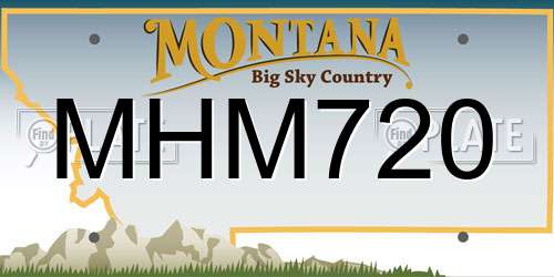 MHM720 Montana License Plate