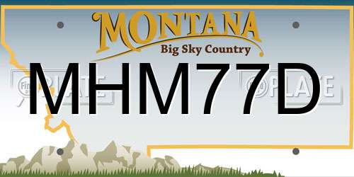 MHM77D Montana License Plate