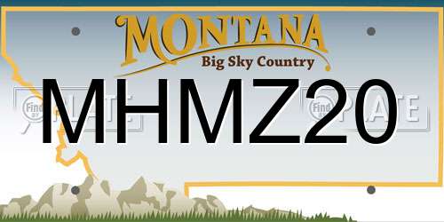 MHMZ20 Montana License Plate