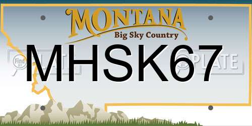 MHSK67 Montana License Plate