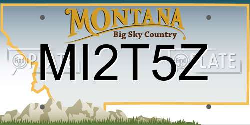 MI2T5Z Montana License Plate