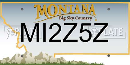 MI2Z5Z Montana License Plate