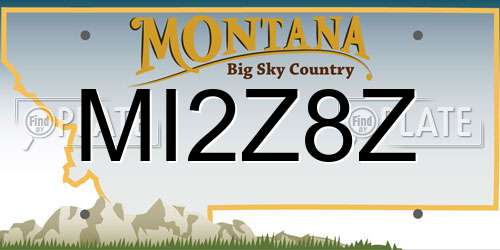 MI2Z8Z Montana License Plate