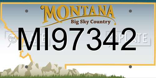 MI97342 Montana License Plate