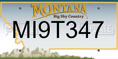 MI9T347 Montana License Plate