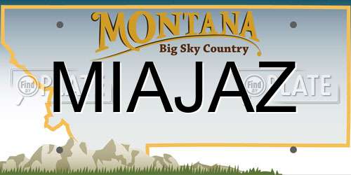 MIAJAZ Montana License Plate