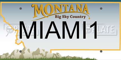 MIAMI1 Montana License Plate