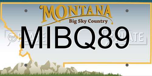 MIBQ89 Montana License Plate